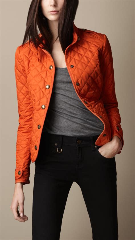 burberry orange quilted jacket|Burberry quilted jacket nordstrom.